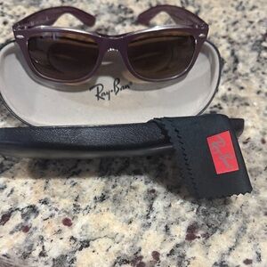 Ray-Ban Purple Sunglasses with Brown Lenses